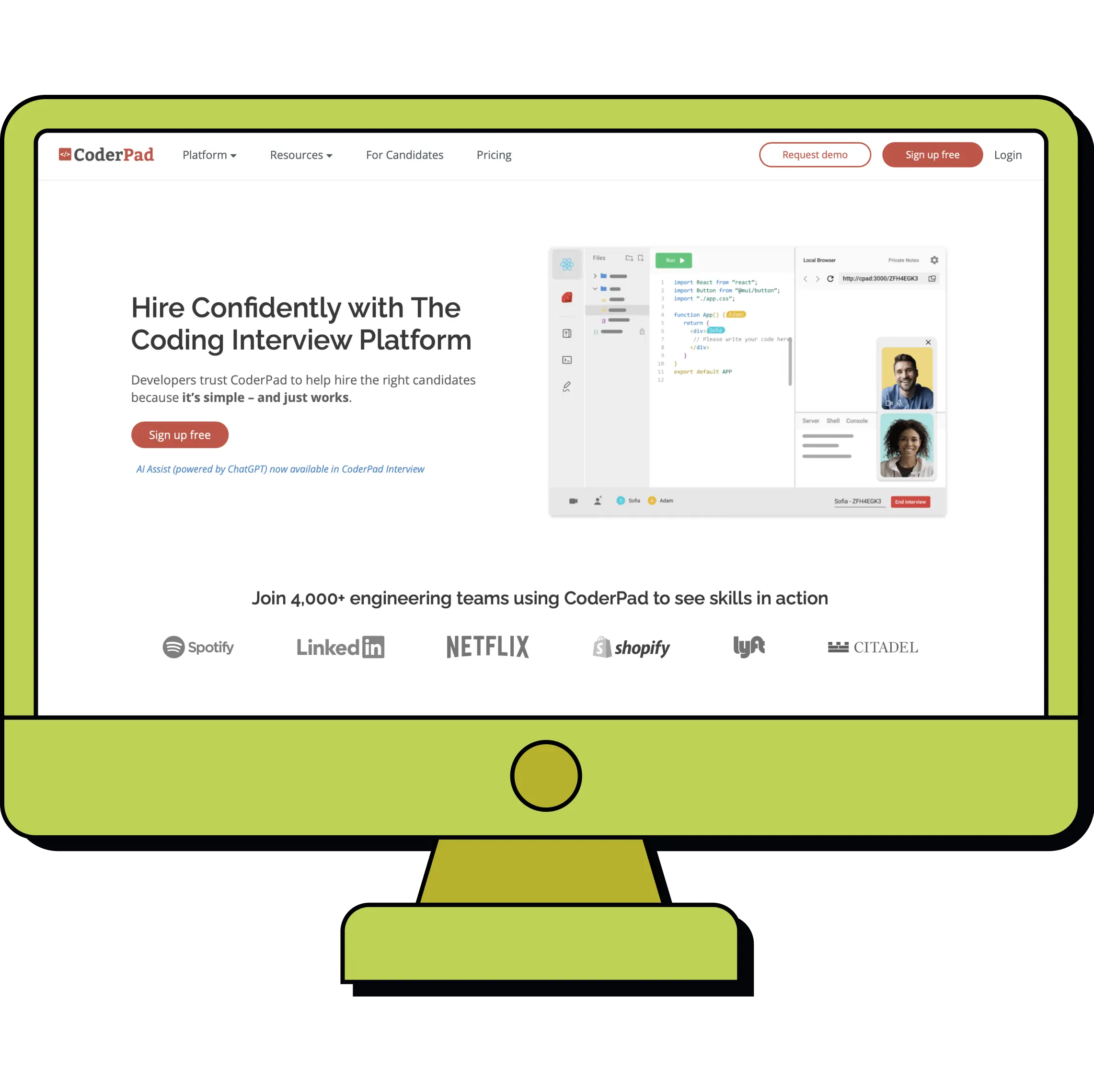 web platform for interviews